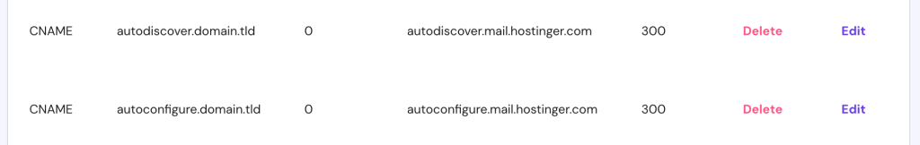 Domain's CNAME configuration in hPanel