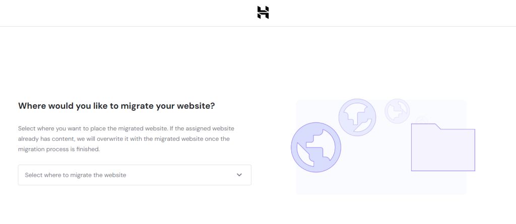 Deciding the location for the migrated website in hPanel