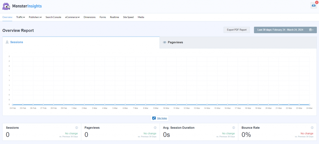 MonsterInsights' interface