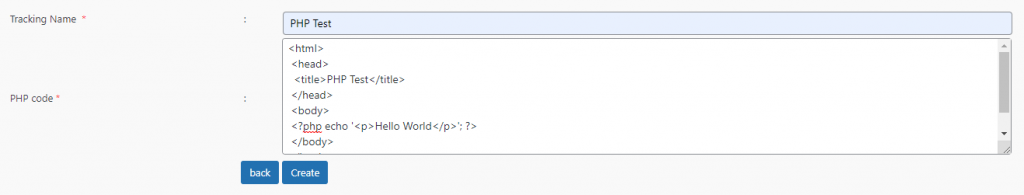 Adding a PHP code snippet in the Insert PHP Code Snippet plugin..