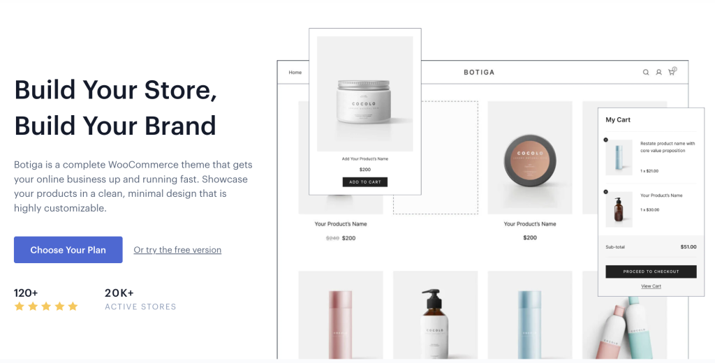 Botiga: the best WooCommerce theme for users prioritizing customization