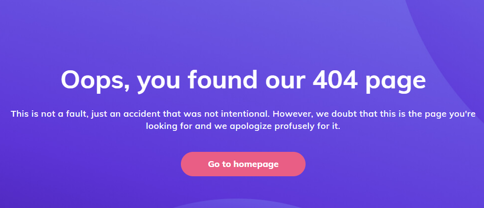 The 404 error message on Hostinger's site