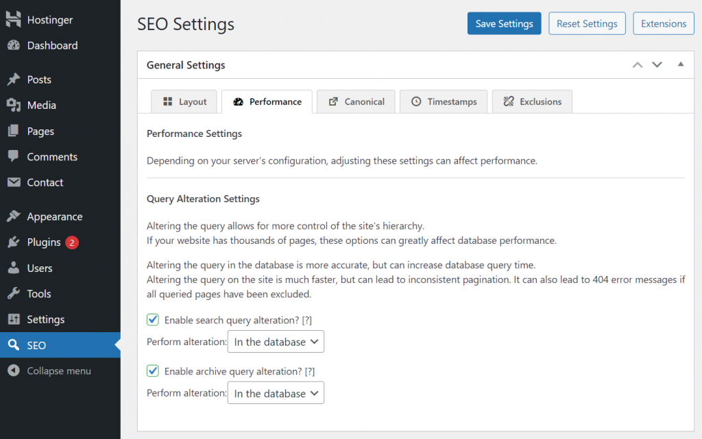 The SEO Framework's interface