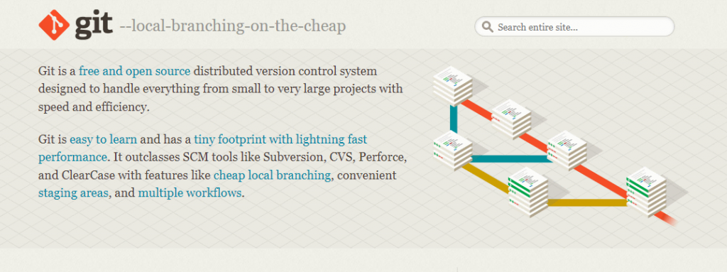 Git-SCM.com website homepage