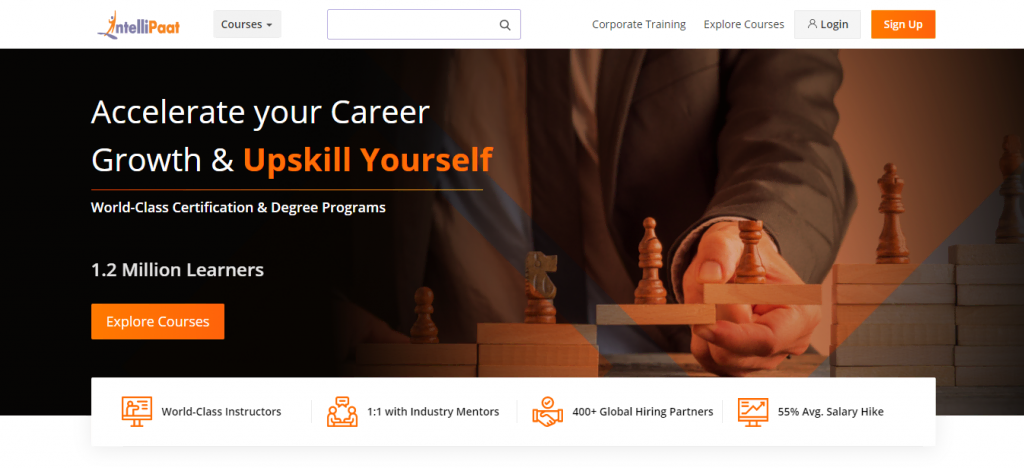 Intellipaat website homepage