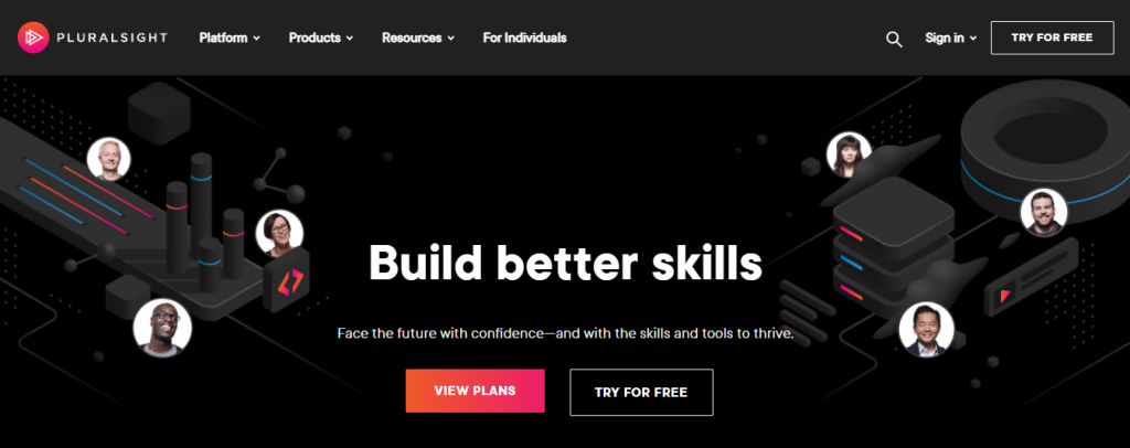 Pluralsight website homepage